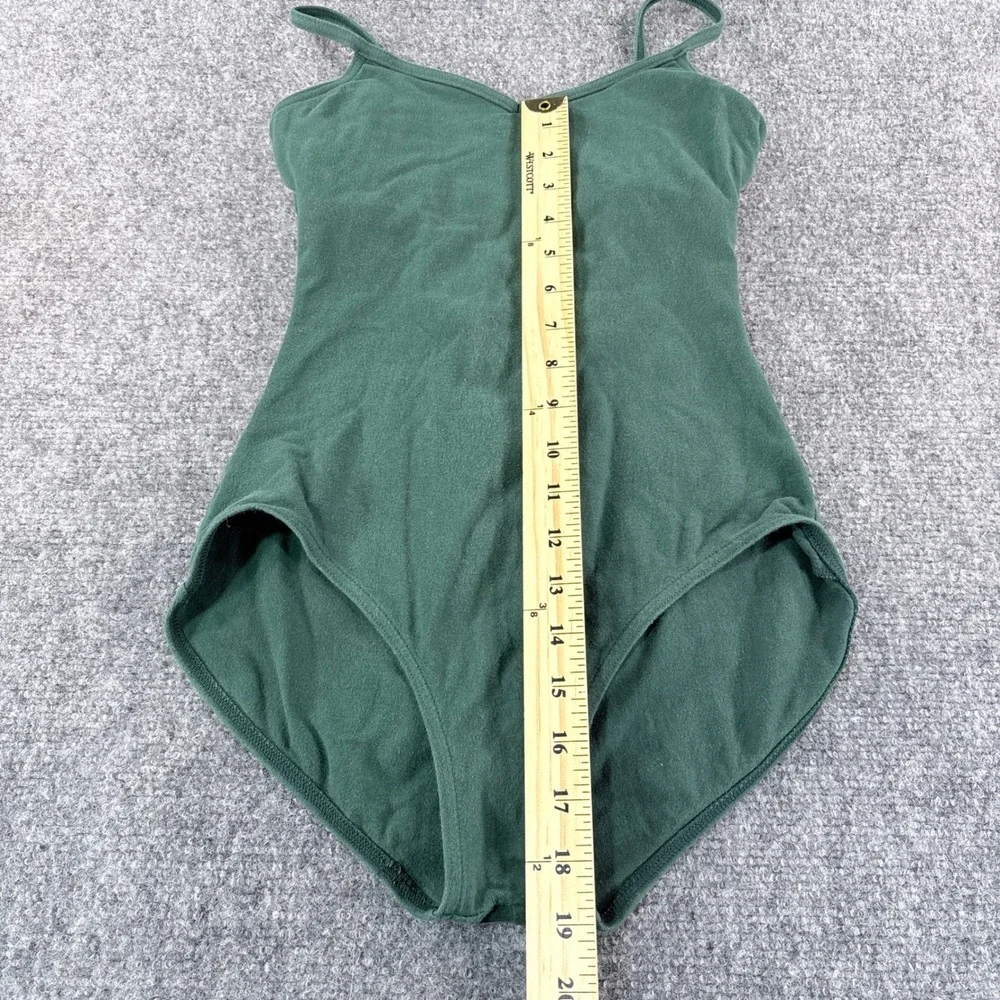 Capezio Womens Strappy Lattice Back Camisole Leotard Green Medium RN 63356-2